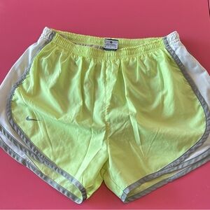 Nike Lime Green and Gray Athletic Shorts